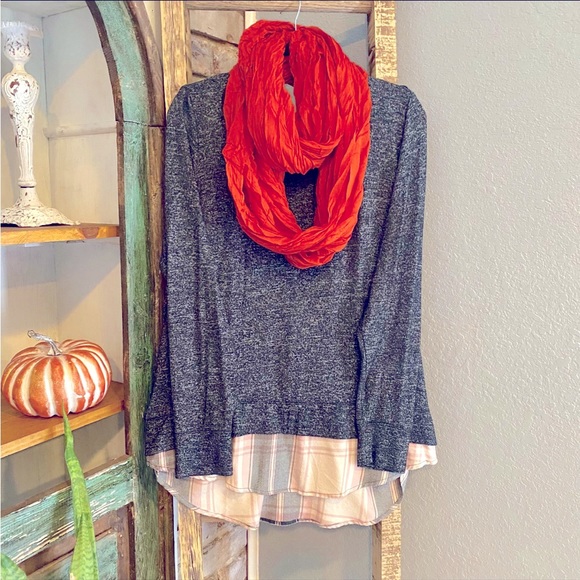 Maurices Tops - Maurices Plaid Lace Up Blouse